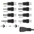 Kép 2/3 - Univerzális hálózati adapter mérlegekhez 230V, 12W, 3V/4,5V/5V/6V/7,5V/9V/12V, sztandard, vagy fordított polaritás, 8 DC plusz egy mikro USB csatlakozó