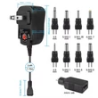 Kép 3/3 - Univerzális hálózati adapter mérlegekhez 230V, 12W, 3V/4,5V/5V/6V/7,5V/9V/12V, sztandard, vagy fordított polaritás, 8 DC plusz egy mikro USB csatlakozó