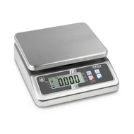KERN FOB 10K-3LM (15000g/5g) rozsdamentes, IP67-es védettség, HACCP kompatibilis digitális asztali mérleg ellenőrző méréssel, hitelesíthető
