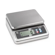KERN FOB 3K-3LM (3000g/1g) rozsdamentes, HACCP kompatibilis digitális asztali mérleg ellenőrző méréssel, hitelesíthető
