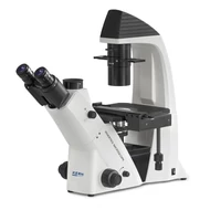 KERN OCM 161 inverz fázis kontrasztos biológiai mikroszkóp 100x/200x/400x nagyítás, végtelen optikai egység, állítható asztal, állítható fényerejű 30 W-os Philips halogén alsó megvilágítás, trinokuláris