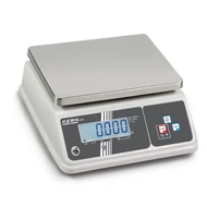 KERN WTB 6K-3NM (6000g/2g) HACCP kompatibilis IP65 digitális asztali mérleg ellenőrző mérés, opcionális akkumulátor, hitelesíthető
