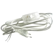Szerelt vezeték átlátszó kapcsolóval 250V, 2A, 2p, 2x0,75mm2, 1,8m