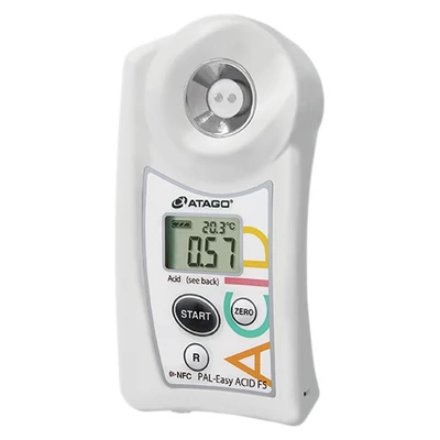 ATAGO PAL-Easy ACIDF5 Master Kit multi gyümölcs digitális refraktométer savtartalom (0,1-4％) mérésére, 100 mérés rögzítése, NFC adatátvitel
