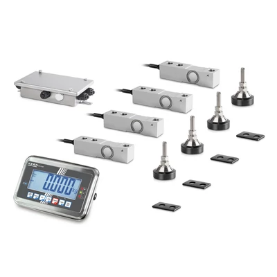 Sauter (KERN) CW 1500RKFN mérleg kit, 1500 kg, IP68 mérőcellák, IP65 rozsdamentes acél kijelző