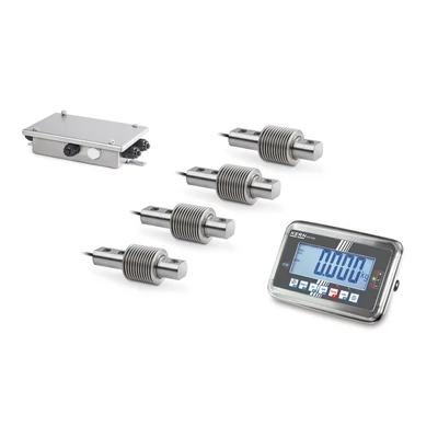 Sauter (KERN) CW 300RKFN mérleg kit, 300 kg, IP68 mérőcellák, IP65 rozsdamentes acél kijelző