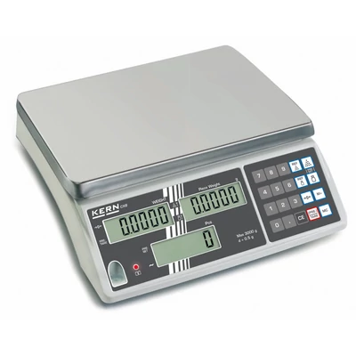 KERN CXB 15K1 (15000g/1g) műanyagok darabszámlálására optimalizált digitális asztali mérleg, memória 10 cikknek, akkumulátor 200 óra üzemidővel