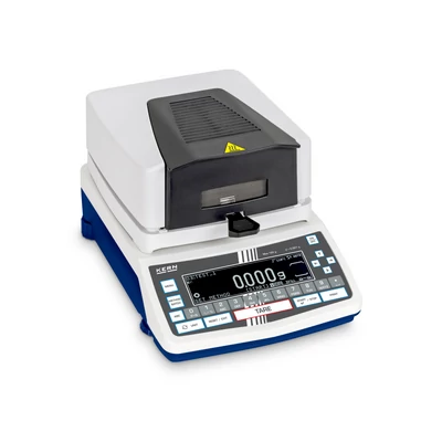 KERN DIS 100-3 (120g/0,001g és 0,01-100/0,001 százalék, 30-175°C/1°C) nedvességelemző digitális labor és analitikai mérleg elektromágneses erőkompenzációs cellával
