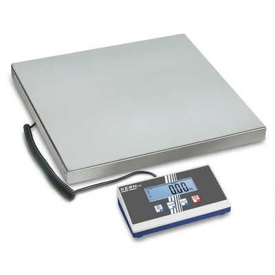 KERN EOB 300K100L (300kg/0,1kg) 550x550 mm rozsdamentes acél platform- csomagmérleg darabszámláló, kisállatmérő funkcióval 2évG