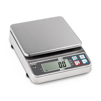 KERN FOB 1K-4LM (1500g/0,5g) rozsdamentes, IP65, HACCP kompatibilis digitális asztali mérleg ellenőrző méréssel, hitelesíthető
