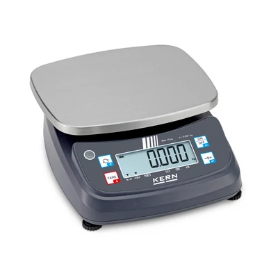 KERN FPE 15K-3 (15kg/0,001kg) digitális asztali mérleg ellenőrző mérés, darabszámlálás, adapter