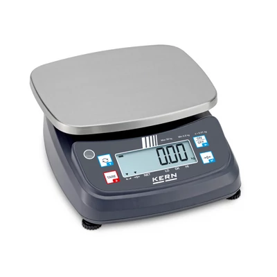 KERN FPE 30K-2M (30kg/0,01kg) digitális asztali mérleg ellenőrző mérés, darabszámlálás, adapter, hitelesíthető