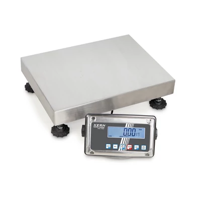 KERN SFE 100K-2NM (150kg-0,05kg) 400x300 mm IP65 rozsdamentes acél kijelzős platform mérleg, ellenőrző és átlag mérés, akár 5 év garancia, hitelesíthető