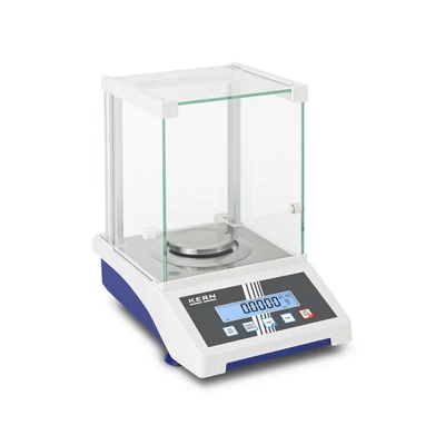 KERN AXS 100-4 (120g/0,0001g) digitális labor és analitikai mérleg külső kalibrálással, elektromágneses erőkompenzációs cella, darabszámlálás, RS232