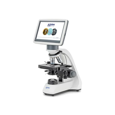 KERN OBT 231 tablet kamerás biológiai mikroszkóp 4x/10x/40x/100x nagyítás, állítható asztal, állítható fényerejű 1 W-os LED alsó megvilágítás, monokuláris