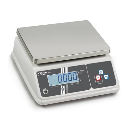 KERN WTB 1K-4NM (1500g/0,5g) HACCP kompatibilis IP65 digitális asztali mérleg ellenőrző mérés, adapter, opcionális akkumulátor, hitelesíthető