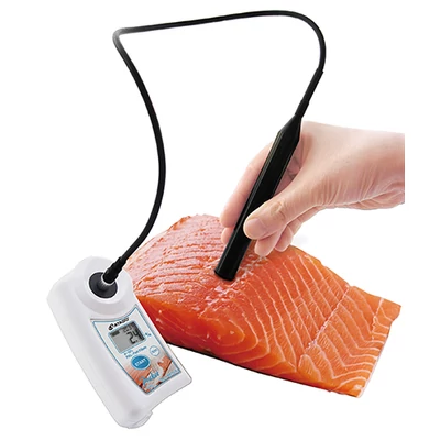 ATAGO PAL-Fish Fillets szondás digitális refraktométer só tartalom (0-10%) mérésére, 100 mérés rögzítése, NFC adatátvitel