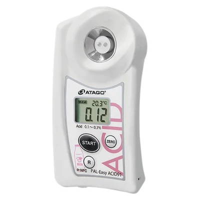 ATAGO PAL-Easy ACID91 Master Kit tej digitális refraktométer savtartalom (0,1-0,3％) mérésére, 100 mérés rögzítése, NFC adatátvitel