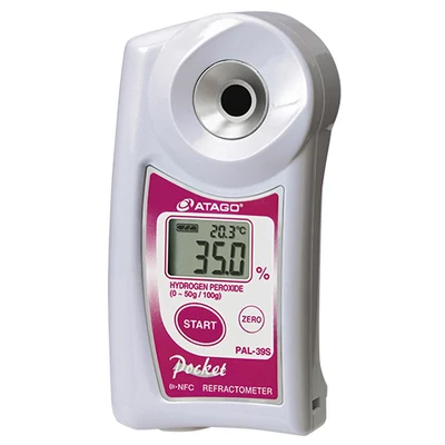 ATAGO PAL-39S digitális refraktométer hidrogén-peroxid vizes oldat (0,0-50,0%, g/100g) mérésére, 100 mérés rögzítése, NFC adatátvitel