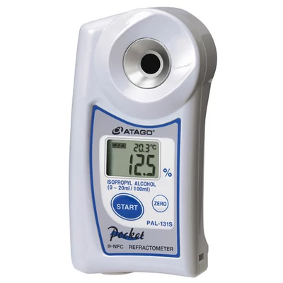 ATAGO PAL-131S digitális refraktométer izopropil-alkohol vizes oldat (0,0-20,0%, 0,1%) mérésére, 100 mérés rögzítése, NFC adatátvitel