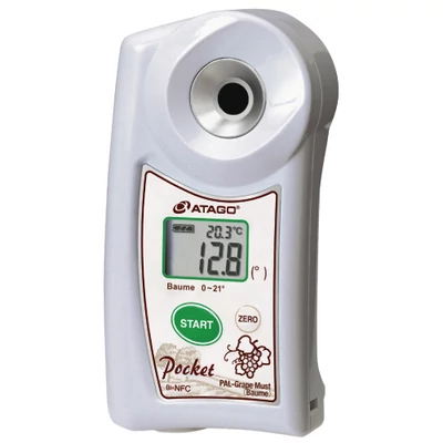ATAGO PAL-Grape Must (Baume) digitális refraktométer must Baume érték (0,0-21°, 0,1°) mérésére, 100 mérés rögzítése, NFC adatátvitel
