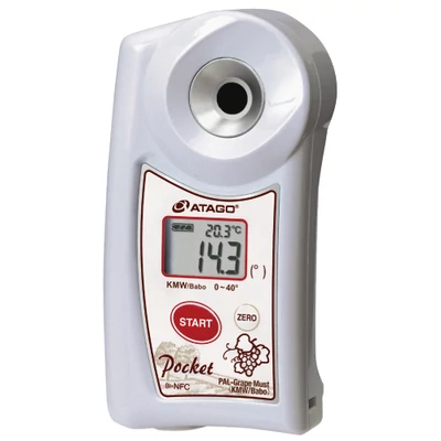 ATAGO PAL-Grape Must (KMW/Babo) digitális refraktométer must KMW/Babo érték (0,0-40°, 0,1°) mérésére, 100 mérés rögzítése, NFC adatátvitel