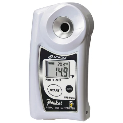 ATAGO PAL-Plato digitális refraktométer Plato fok (0,0-30,0 °P, 0,1 °P) mérésére, 100 mérés rögzítése, NFC adatátvitel
