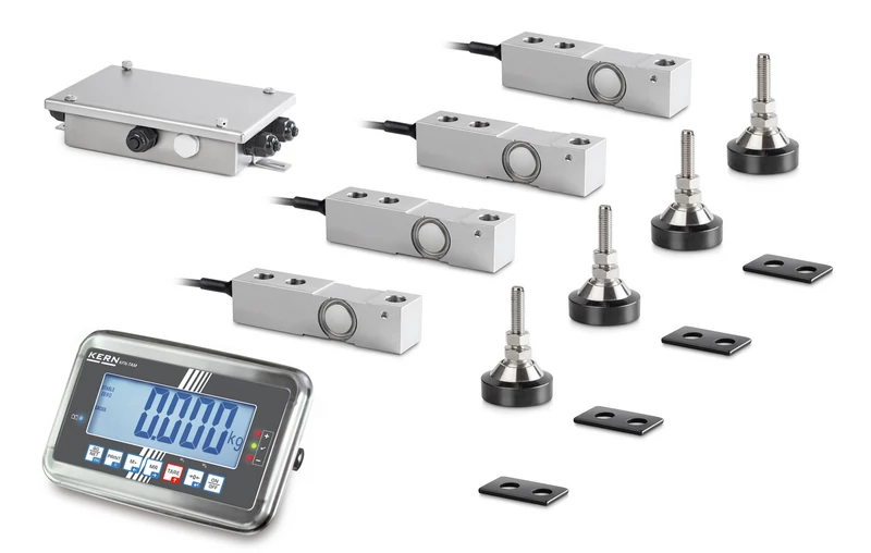 Sauter (KERN) CW 6000RKFN mérleg kit, 6000 kg, IP68 mérőcellák, IP65 rozsdamentes acél kijelző