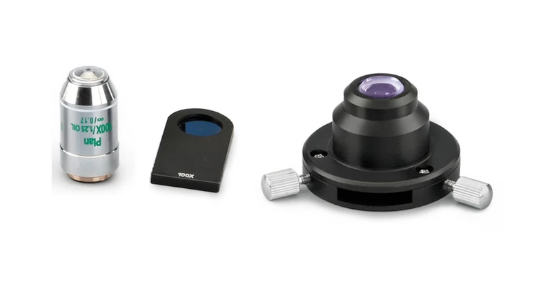 KERN OBB-A1213 fázis kontraszt készlet: PH kondenzor, 100x PH betét, ∞ Plan 100×/1,25 (oil) 0,17 mm objektív OBL mikroszkópokhoz