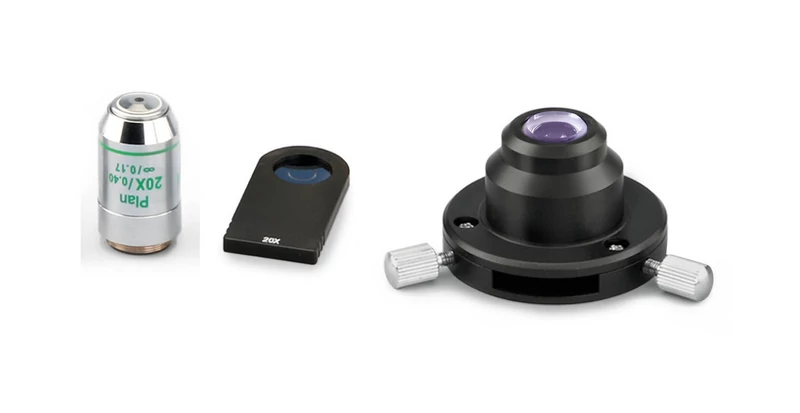 KERN OBB-A1217 fázis kontraszt készlet: PH kondenzor, 20x PH betét, ∞ Plan 20×/0,40 0,17 mm objektív OBL mikroszkópokhoz