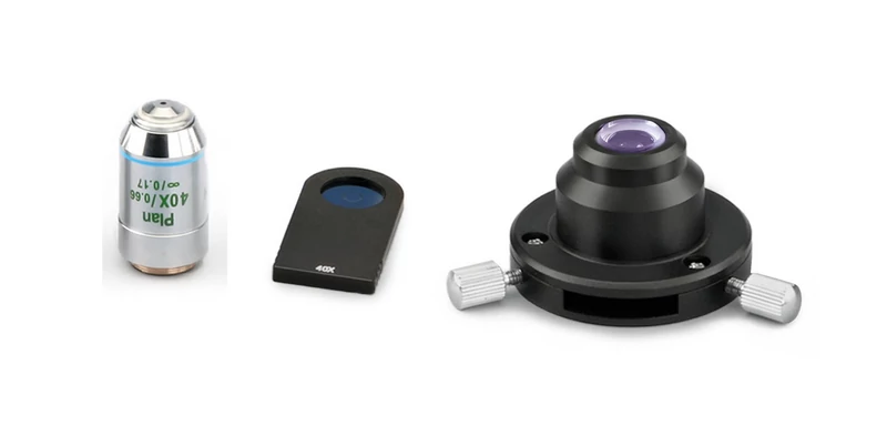 KERN OBB-A1219 fázis kontraszt készlet: PH kondenzor, 40x PH betét, ∞ Plan 40×/0,66 0,17 mm objektív OBL mikroszkópokhoz